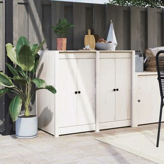 Kastdeurtjes voor buitenkeuken MEPPEL  2 st 50x9x82 cm grenenhout wit 1