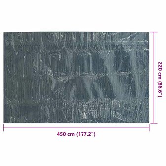 Zwembadfolie solar drijvend 450x220 cm PE zwart en blauw 6