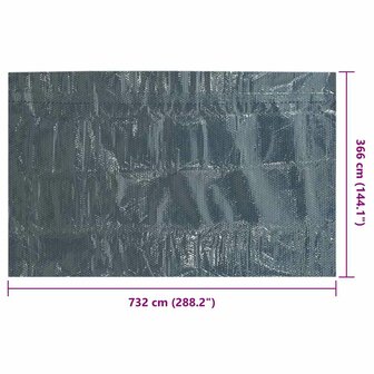 Zwembadfolie solar drijvend 732x366 cm PE zwart en blauw 6