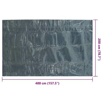 Zwembadfolie solar drijvend 400x200 cm PE zwart en blauw 6