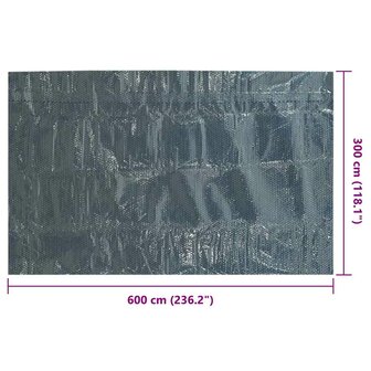 Zwembadfolie solar drijvend 600x300 cm PE zwart en blauw 6