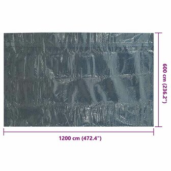 Zwembadfolie solar drijvend 1200x600 cm PE zwart en blauw 6