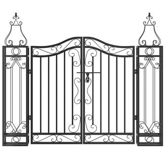 Poort 121x8x100 cm smeedijzer zwart  3