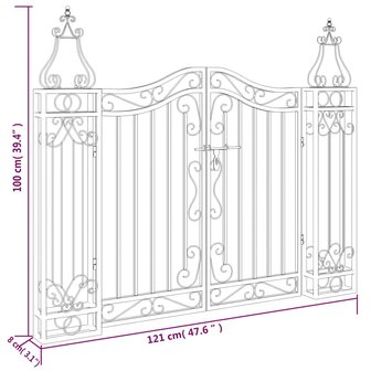 Poort 121x8x100 cm smeedijzer zwart  6