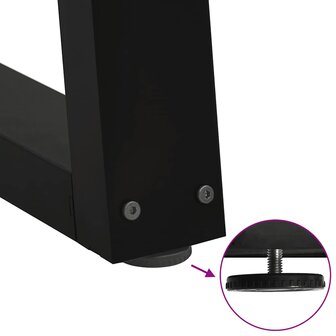 Salontafelpoten 2 st V-vormig 70x(42-43,3) cm staal zwart 9