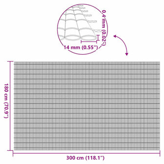 Tuinhek Dubbelzijdig Bruin 1,8x3 m PVC 9