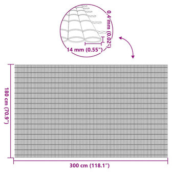 Tuinhek Dubbelzijdig Grijs 1,8x3 m PVC 9