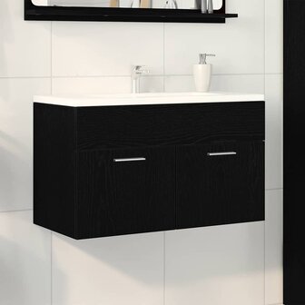 Wastafelkast Zwart Eiken 38,5 x 100 x 46 cm Bewerkt hout 1