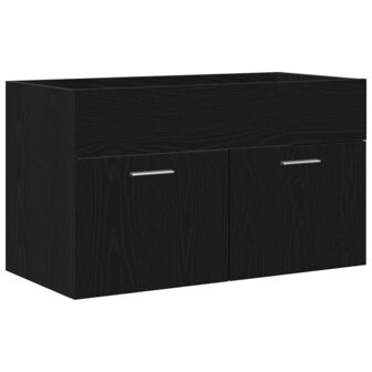 Wastafelkast Zwart Eiken 38,5 x 100 x 46 cm Bewerkt hout 2