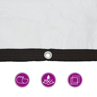 Doorzichtig zeildoek met zeilringen 1x8 m polyethyleen 9