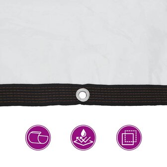 Doorzichtig zeildoek met zeilringen 1x12 m polyethyleen 9