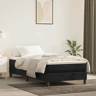 Pocketveringmatras medium 100x200x20 cm fluweel zwart 1