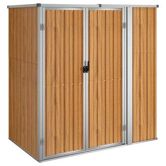 Tuinschuur 161x89x161 cm gegalvaniseerd staal bruin 2