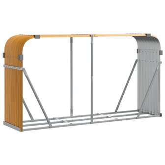 Haardhoutopslag 180x45x100 cm gegalvaniseerd staal houtlook 2