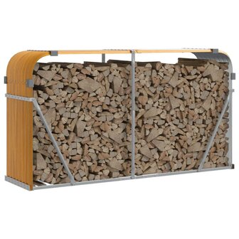 Haardhoutopslag 180x45x100 cm gegalvaniseerd staal houtlook 3