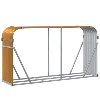 Haardhoutopslag 180x45x100 cm gegalvaniseerd staal houtlook 6