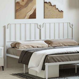 Vervangend hoofdbord 193 cm metaal wit 1
