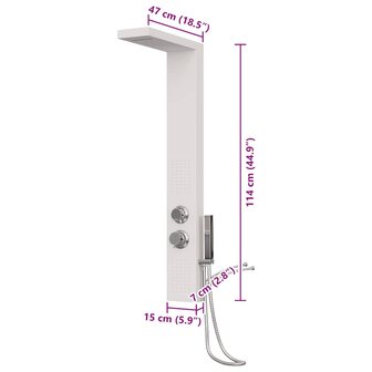 Douchepaneelsysteem aluminium wit 9