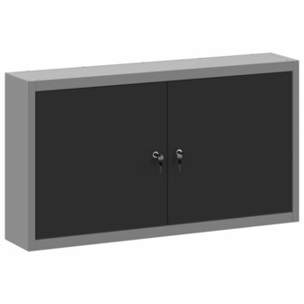 Gereedschapskast met plank Zwart en Grijs 50 x 20 x 55 cm 2