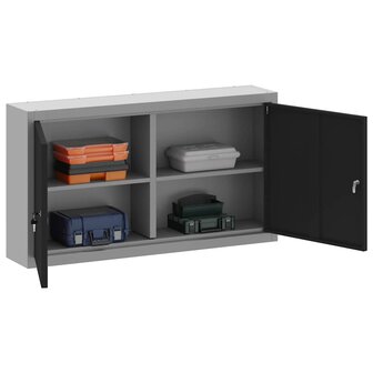 Gereedschapskast met plank Zwart en Grijs 50 x 20 x 55 cm 3