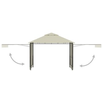 Prieel met uitschuifbare daken 180 g/m&sup2; 3x3x2,75 m cr&egrave;me 3