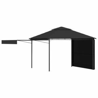 Prieel met uitschuifbare daken 180 g/m&sup2; 3x3x2,75 m antraciet 2