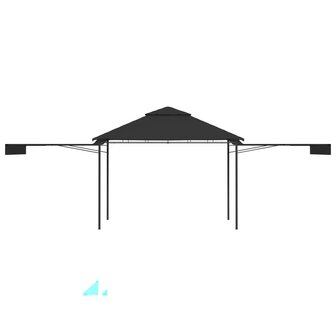 Prieel met uitschuifbare daken 180 g/m&sup2; 3x3x2,75 m antraciet 4