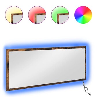 Spiegel met spiegel Gerookt eiken 90 x 8,5 x 37 cm Bewerkt hout 3
