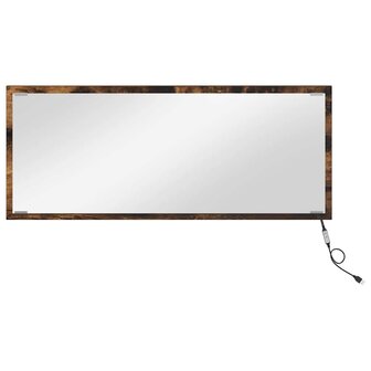 Spiegel met spiegel Gerookt eiken 90 x 8,5 x 37 cm Bewerkt hout 5