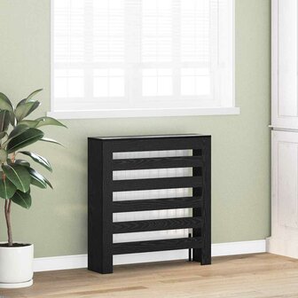 Radiatorafdekking Zwart Eiken 78 x 20 x 82 cm Bewerkt hout 3
