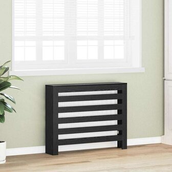 Radiatorafdekking Zwart Eiken 104 x 20 x 82 cm Bewerkt hout 3