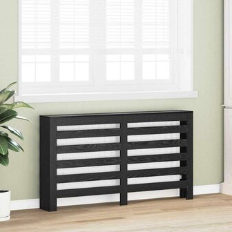 Radiatorafdekking Zwart Eiken 149 x 20 x 82 cm Bewerkt hout 3