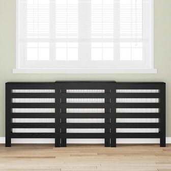 Radiatorafdekking Zwart Eiken 205 x 21,5 x 83,5 cm Bewerkt hout 1