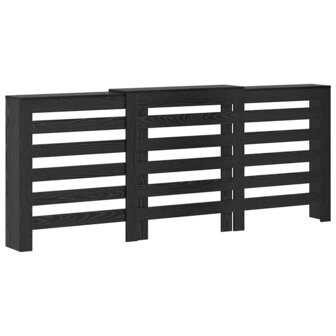 Radiatorafdekking Zwart Eiken 205 x 21,5 x 83,5 cm Bewerkt hout 2
