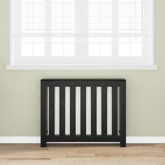 Radiatorafdekking Zwart Eiken 104 x 20 x 82 cm Bewerkt hout 1