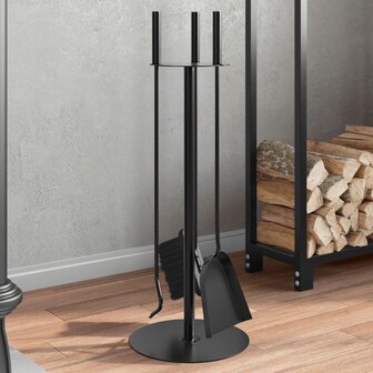 4-delige openhaardgereedschapset 22x59 cm staal 1