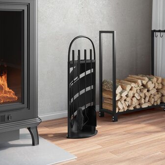 5-delige openhaardgereedschapset 23x15x66 cm staal 3
