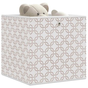 Opbergboxen 4 st inklapbaar 32x32x32 cm ongeweven stof cr&egrave;me 1