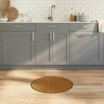 Vloerkleed rond 60 cm bamboe bruin 1