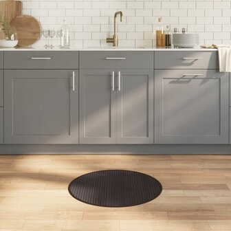 Vloerkleed rond 60 cm bamboe donkerbruin 1