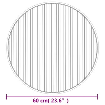 Vloerkleed rond 60 cm bamboe donkerbruin 8