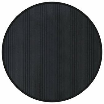 Vloerkleed rond 80 cm bamboe zwart 2