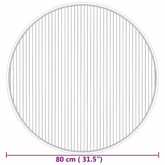 Vloerkleed rond 80 cm bamboe naturel 8