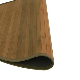 Vloerkleed rond 80 cm bamboe bruin 4