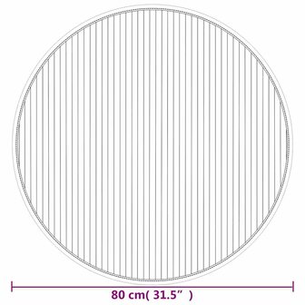 Vloerkleed rond 80 cm bamboe bruin 8