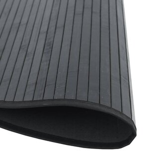Vloerkleed rond 100 cm bamboe zwart 4