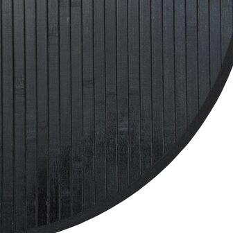 Vloerkleed rond 100 cm bamboe zwart 6