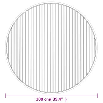 Vloerkleed rond 100 cm bamboe zwart 8