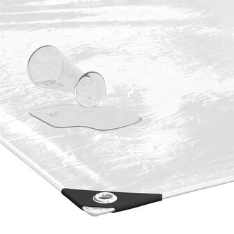 Doorzichtig afdekzeil met ogen 2x2 m PVC 5