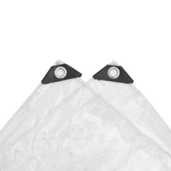 Doorzichtig afdekzeil met ogen 2x2 m PVC 8